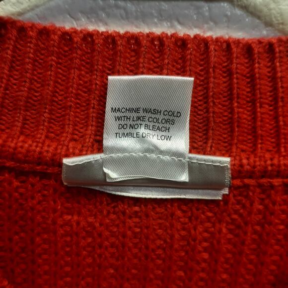 VTG CW Classics Women's Red Long Sleeve Full Zip Sweater Jacket l Size: XL - Picture 10 of 11